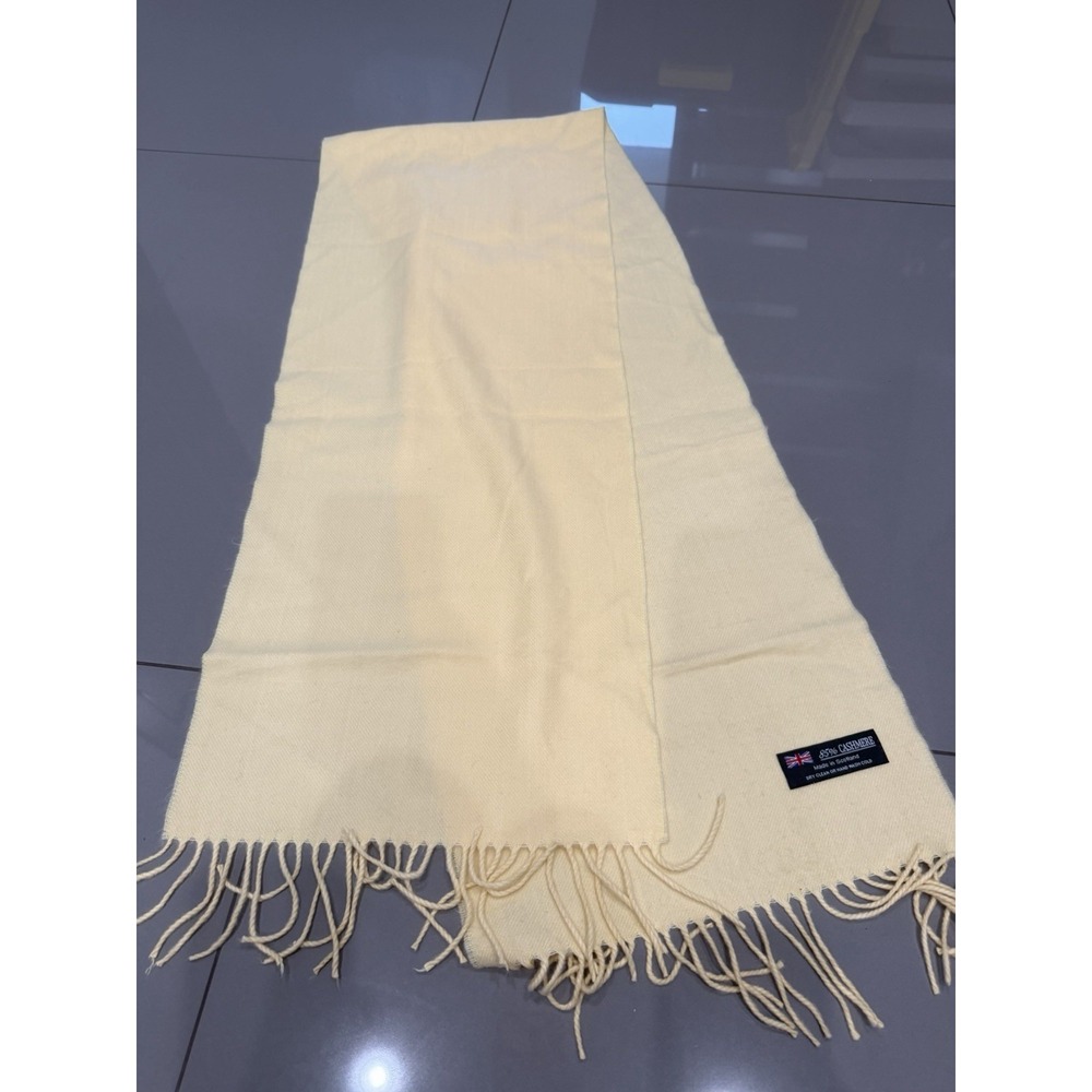 DESIGNER SCARF, SCOTLAND, 64 INCHES, COLOR: Yellow  85-PERCENT CASHMERE,